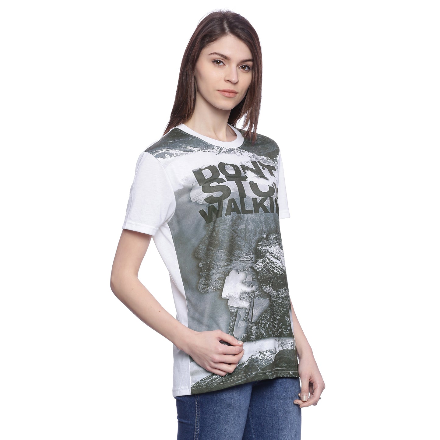Wolfpack Women White Printed T-Shirt Wolfpack