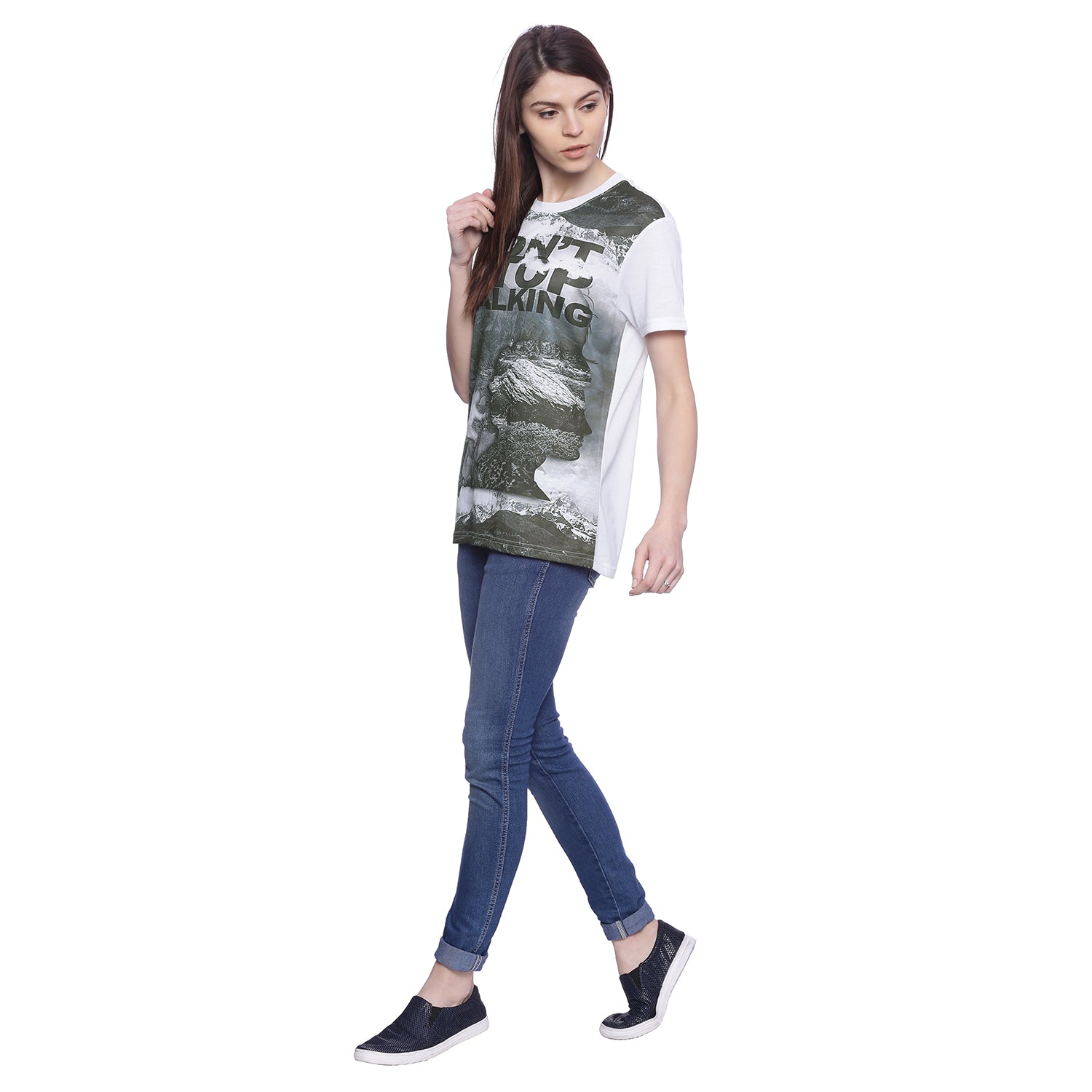 Wolfpack Women White Printed T-Shirt Wolfpack