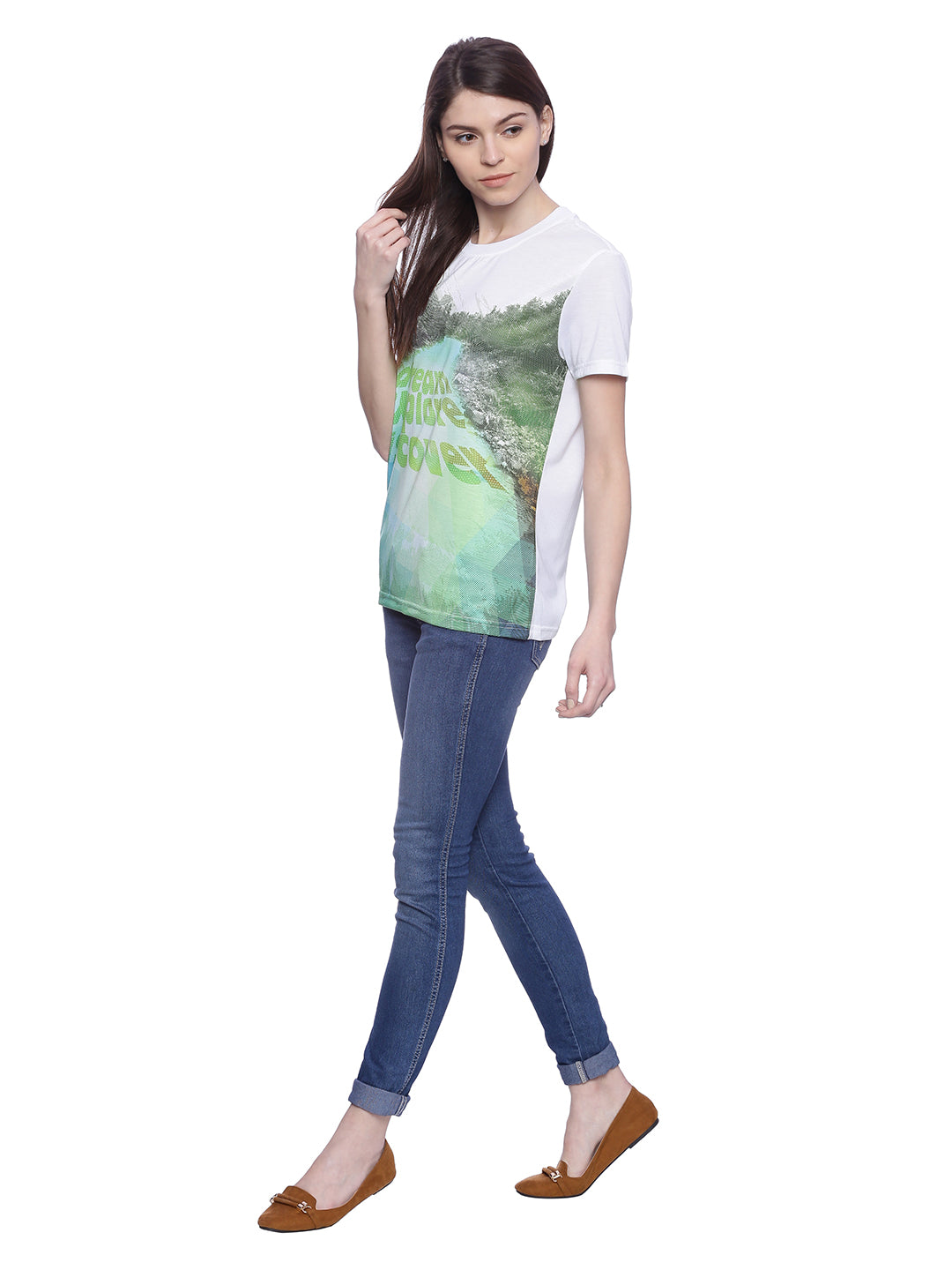 Wolfpack Women White Printed T-Shirt Wolfpack