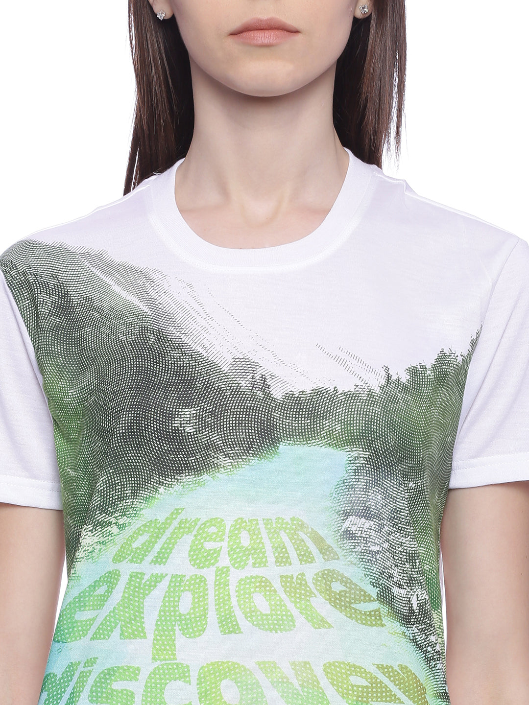 Wolfpack Women White Printed T-Shirt Wolfpack