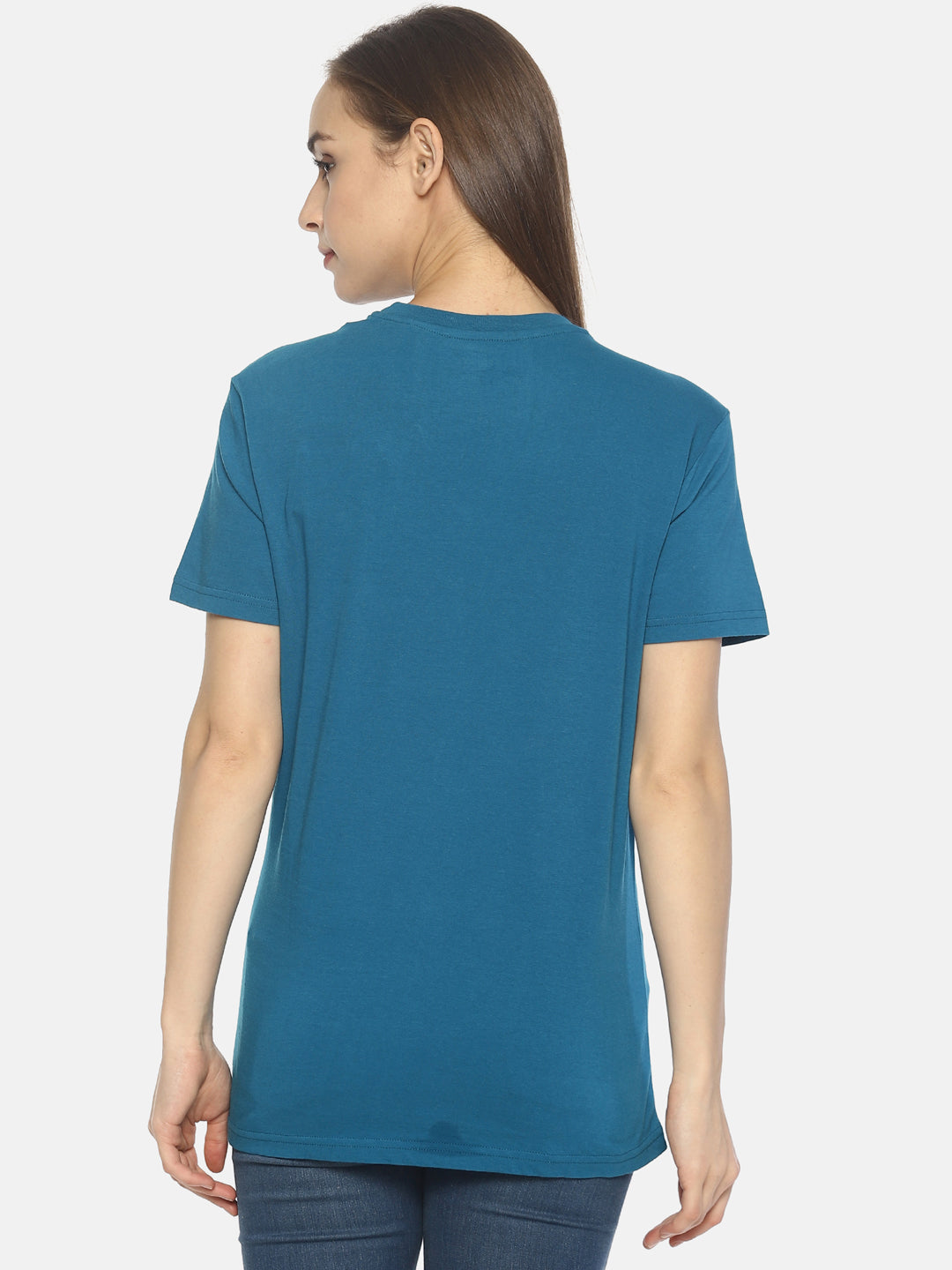 Wolfpack Women Blue Printed T-Shirt Wolfpack