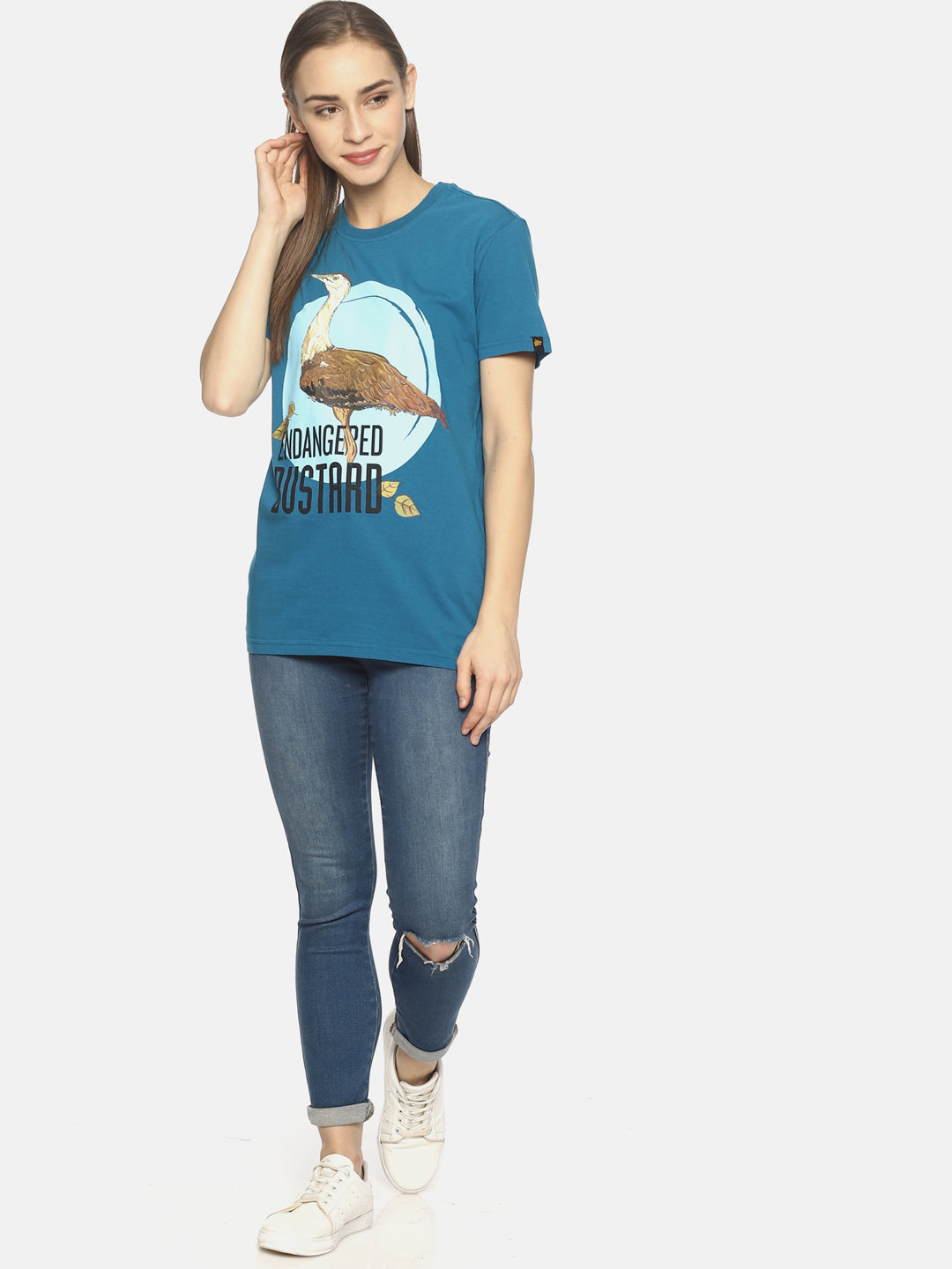 Wolfpack Women Blue Printed T-Shirt Wolfpack