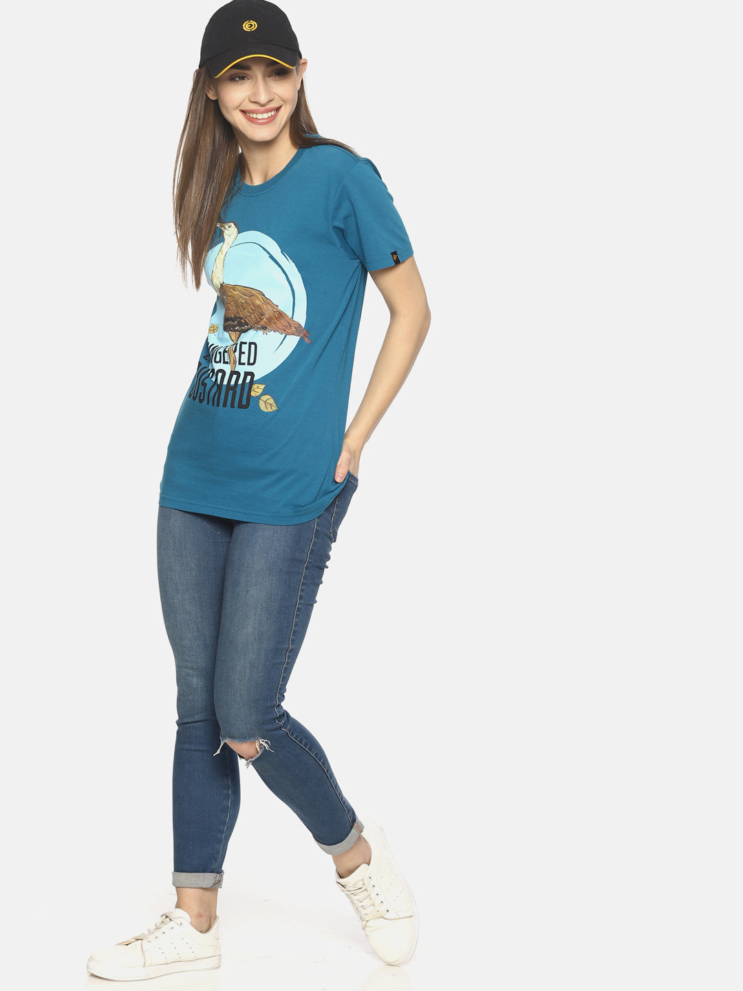Wolfpack Women Blue Printed T-Shirt Wolfpack