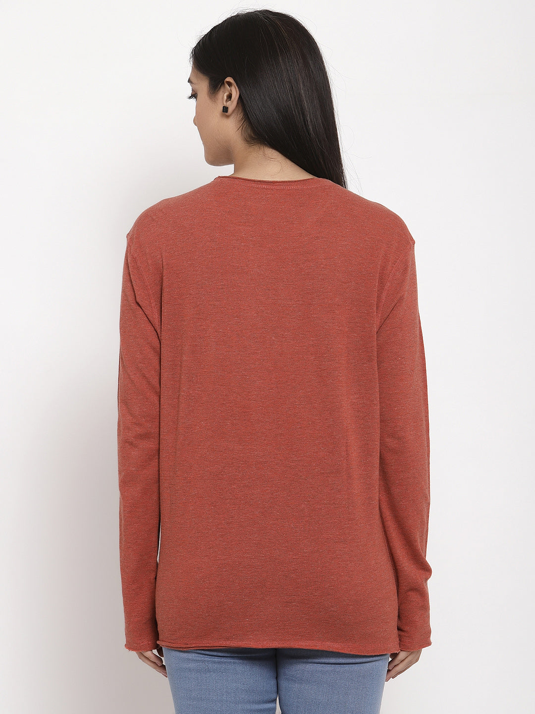 Wolfpack Women Solid Light Red Reversible T-Shirt Wolfpack