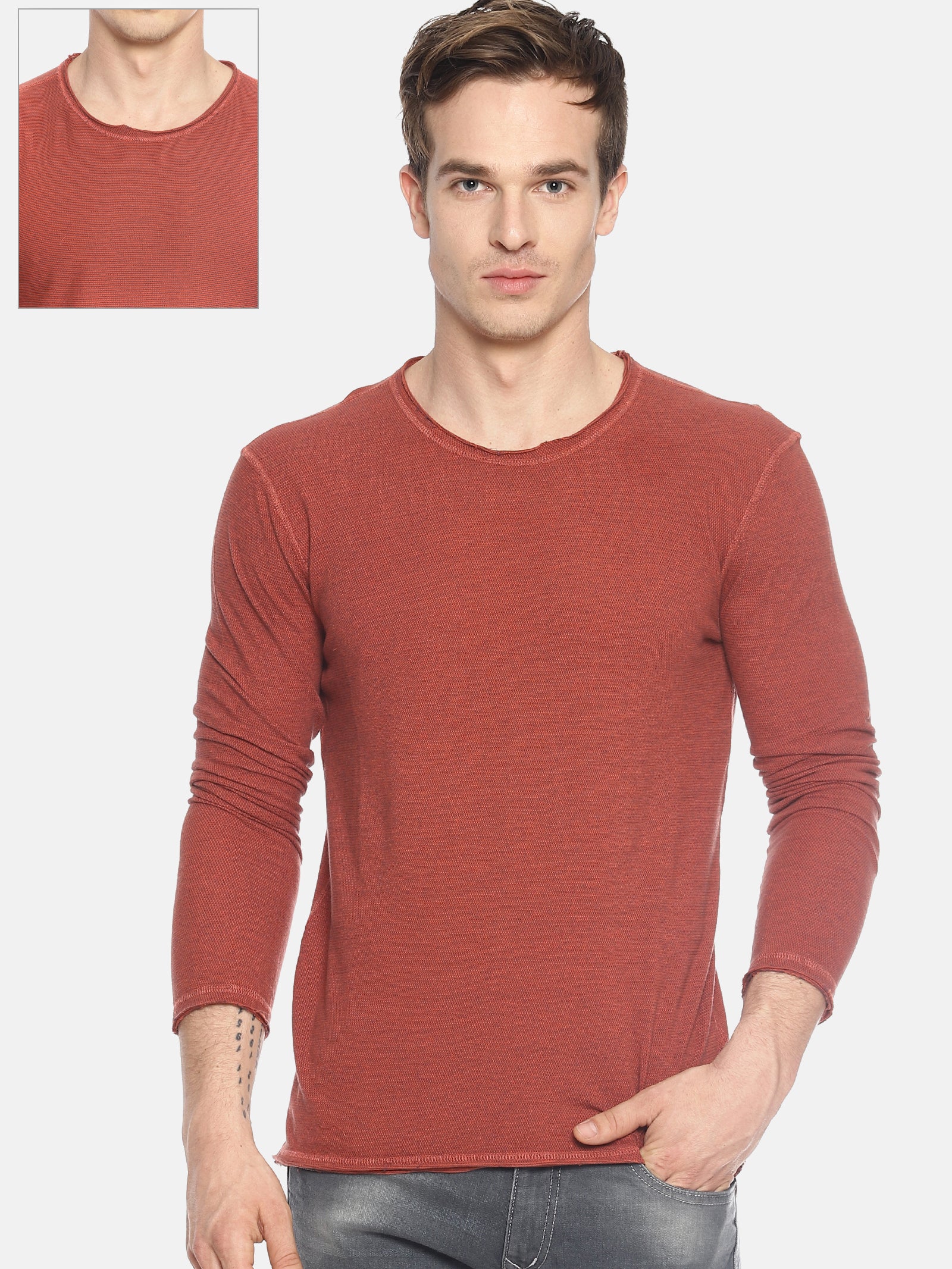 Wolfpack Men Dark Red Reversible Round Neck T-Shirt Wolfpack