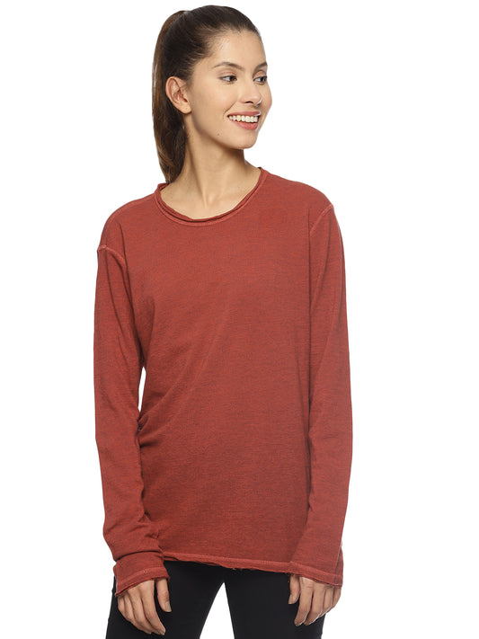 Wolfpack Women Dark Red Reversible Full Sleeves T-Shirt Wolfpack