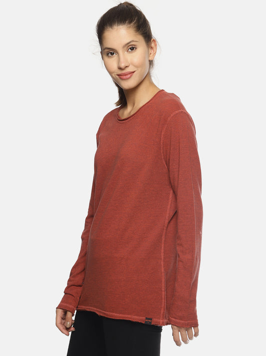 Wolfpack Women Dark Red Reversible Full Sleeves T-Shirt Wolfpack