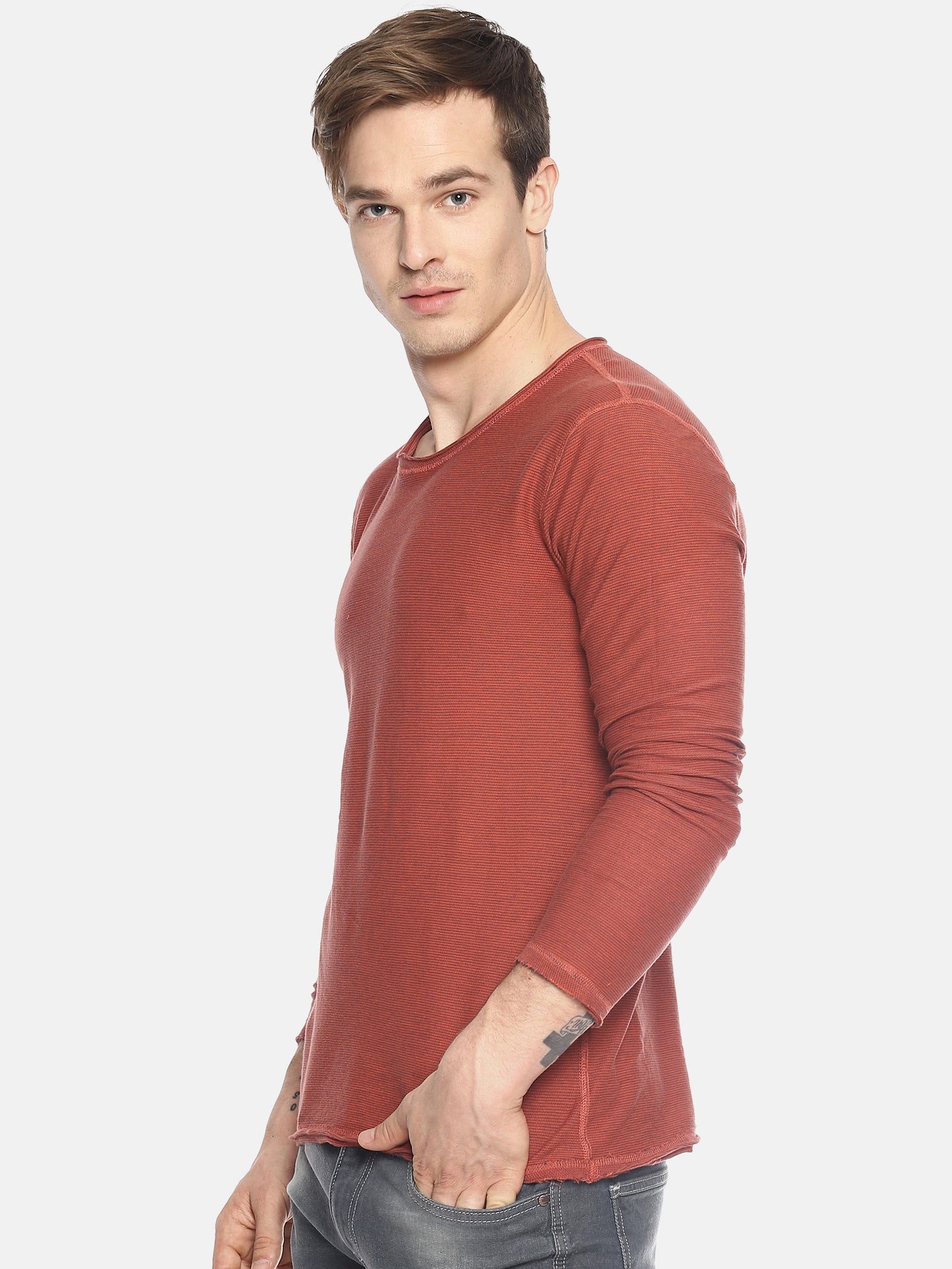 Wolfpack Men Dark Red Reversible Round Neck T-Shirt Wolfpack