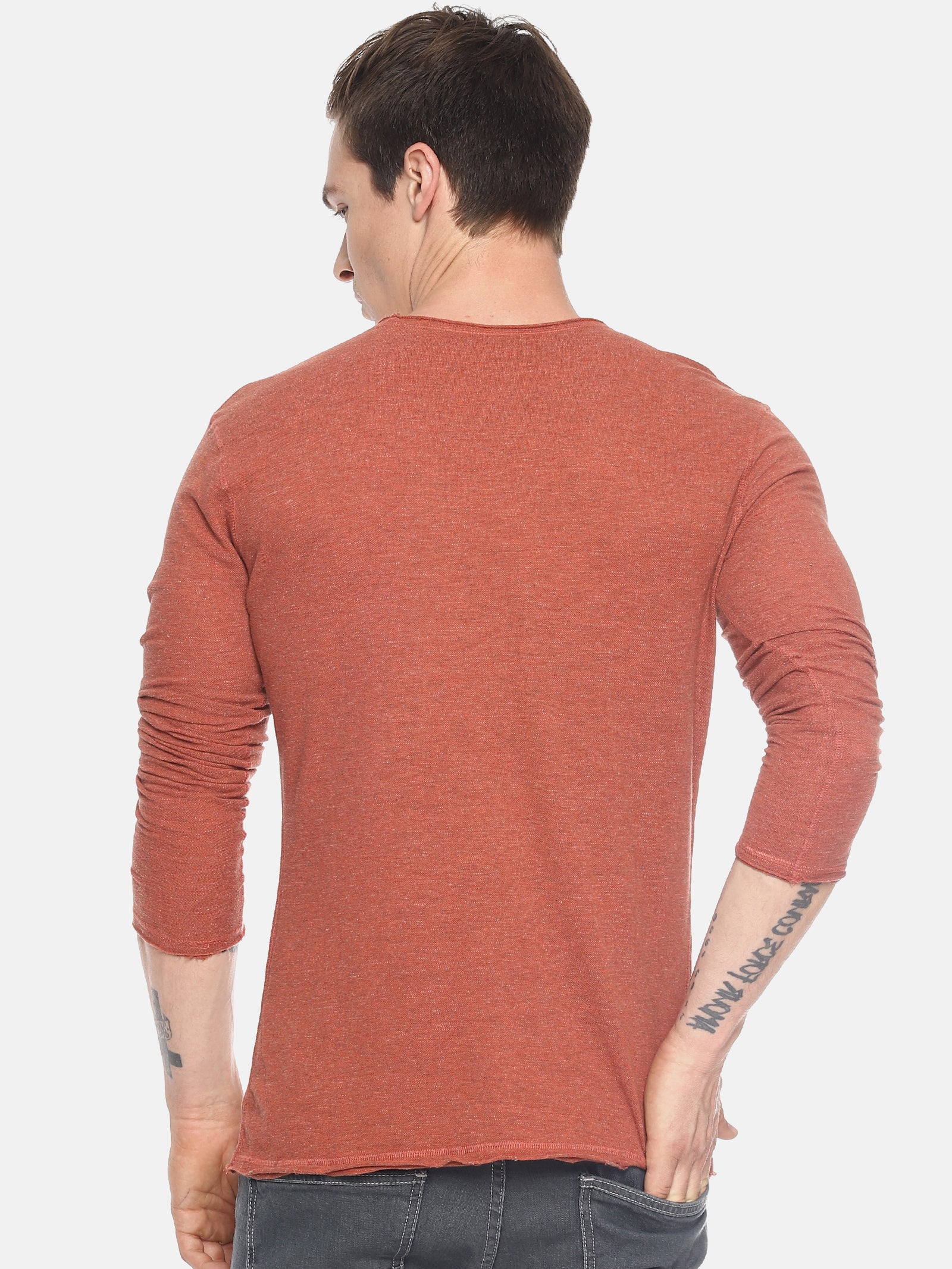 Wolfpack Men Light Red Reversible Round Neck T-Shirt Wolfpack