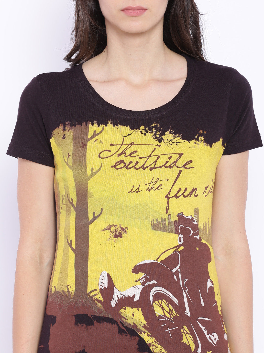 Wolfpack Women Black Printed T-Shirt Wolfpack