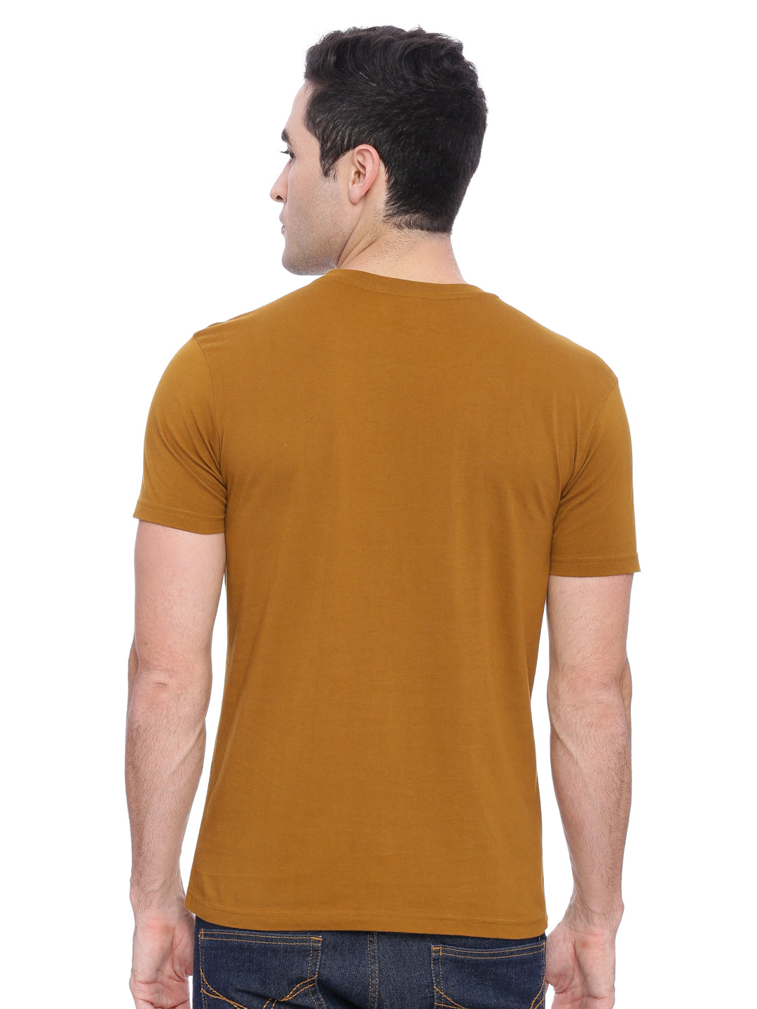 Wolfpack Men Brown Printed Round Neck T-Shirt Wolfpack
