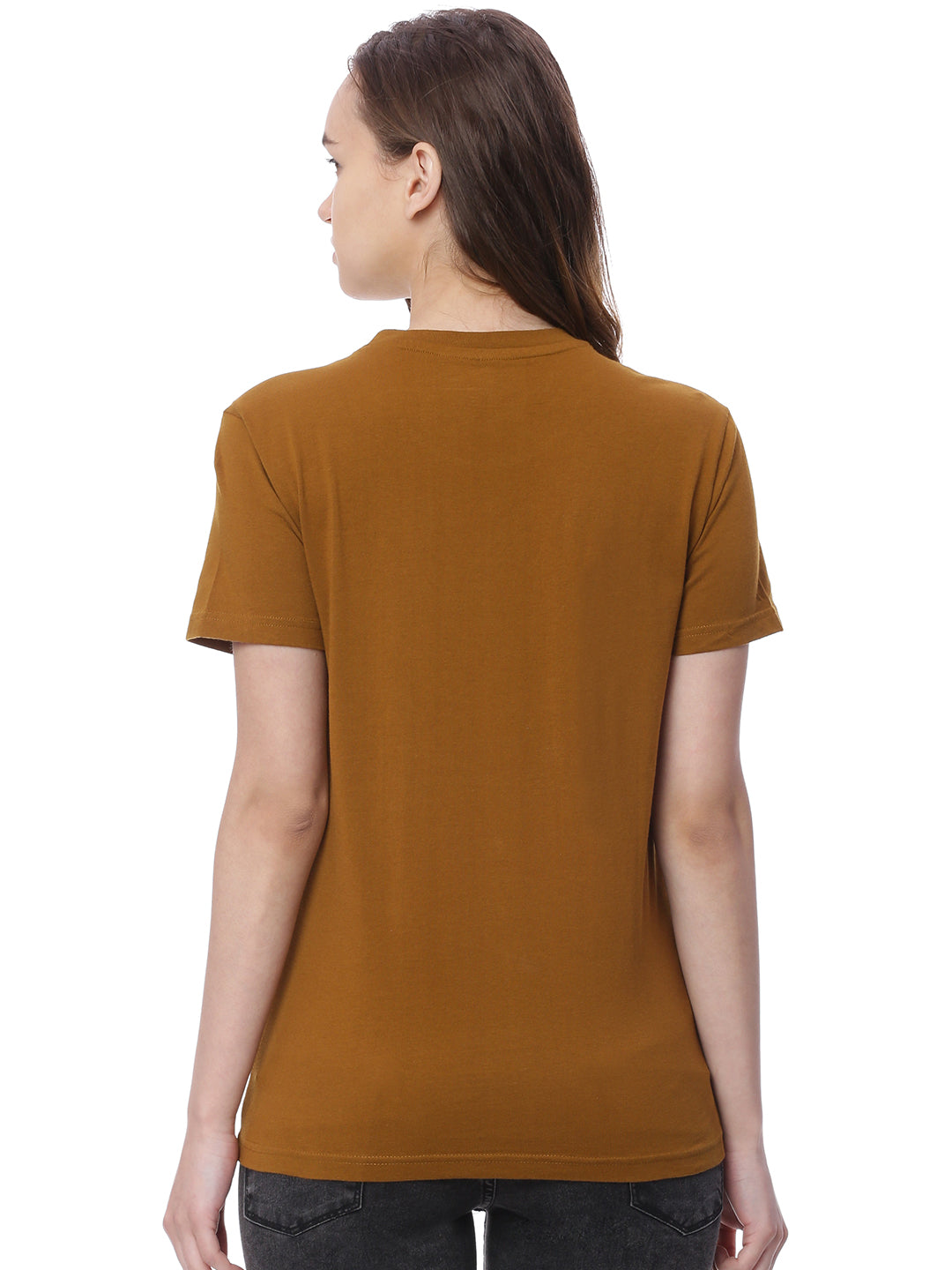 Wolfpack Women Greenish Brown Printed T-Shirt Wolfpack