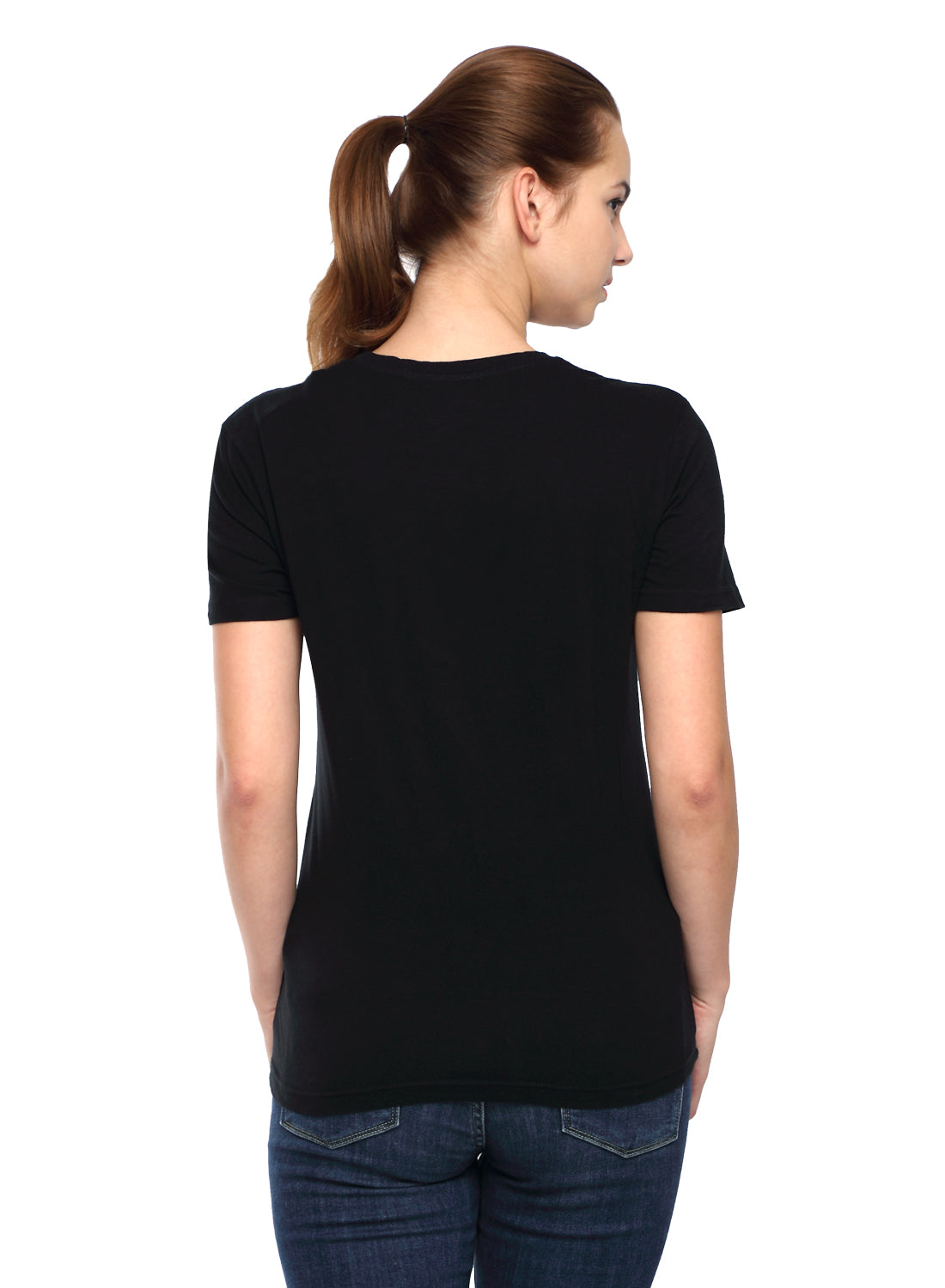 Wolfpack Women Black Printed T-Shirt Wolfpack