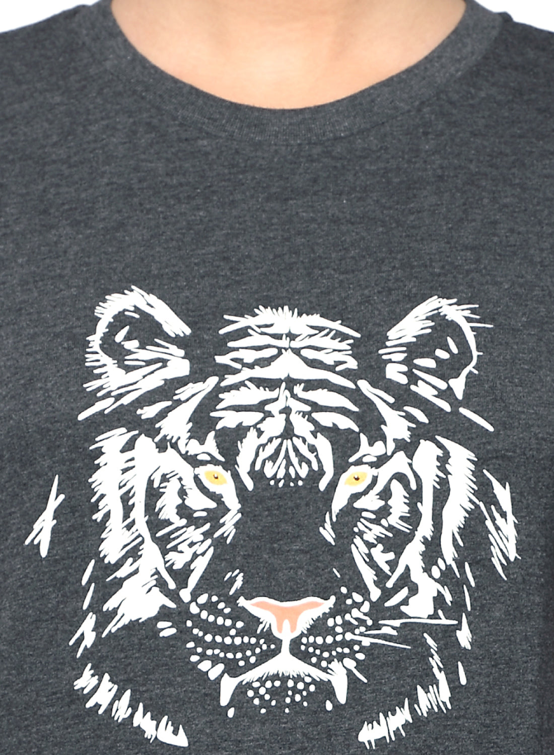 Wolfpack Women Dark Grey Printed T-Shirt Wolfpack