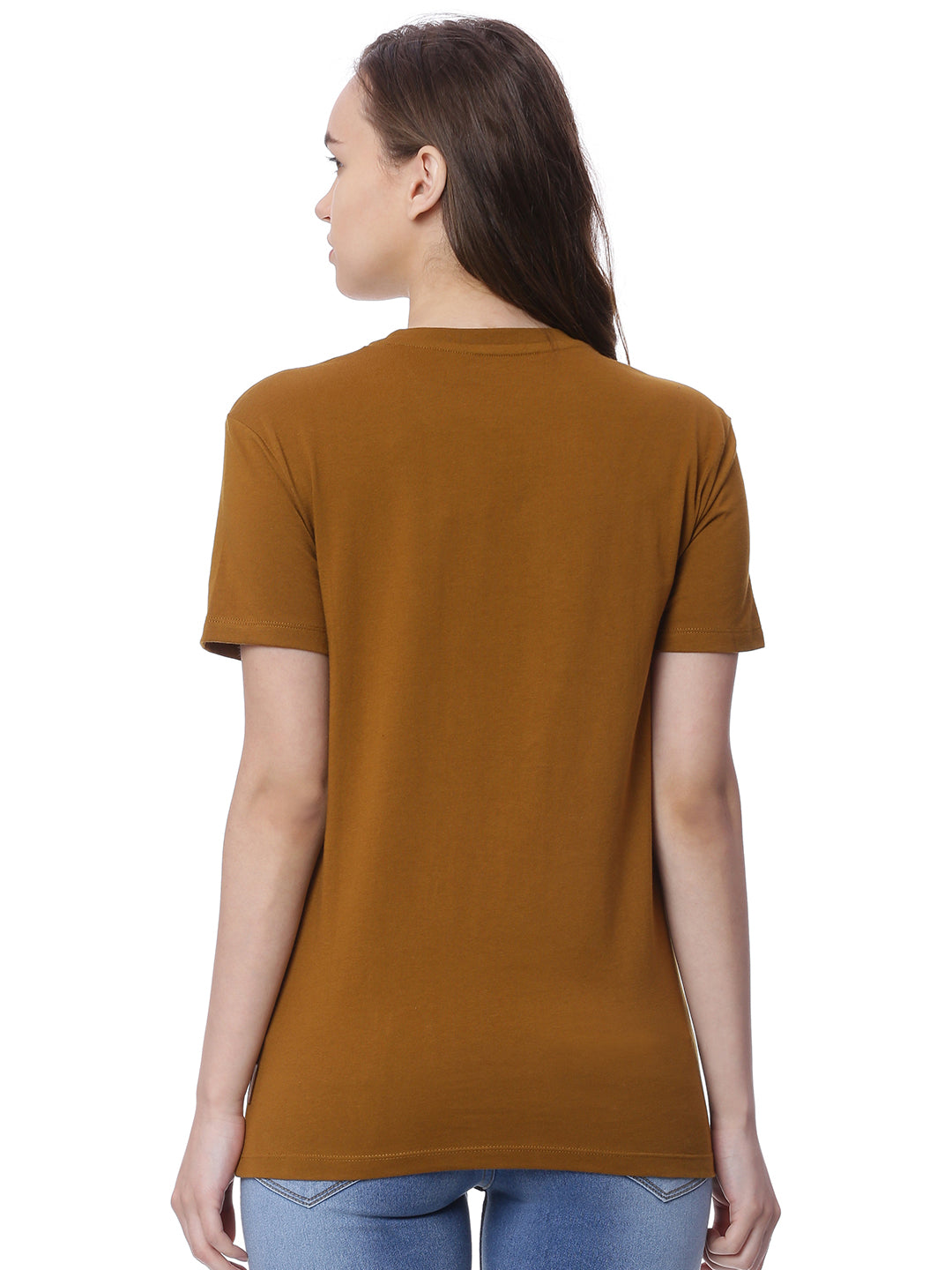 Wolfpack Women Greenish Brown Printed T-Shirt Wolfpack
