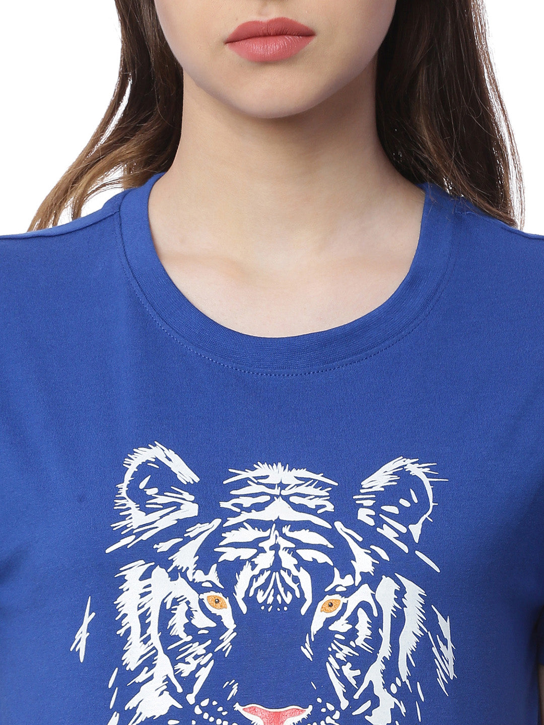 Wolfpack Women Royal Blue Printed T-Shirt Wolfpack