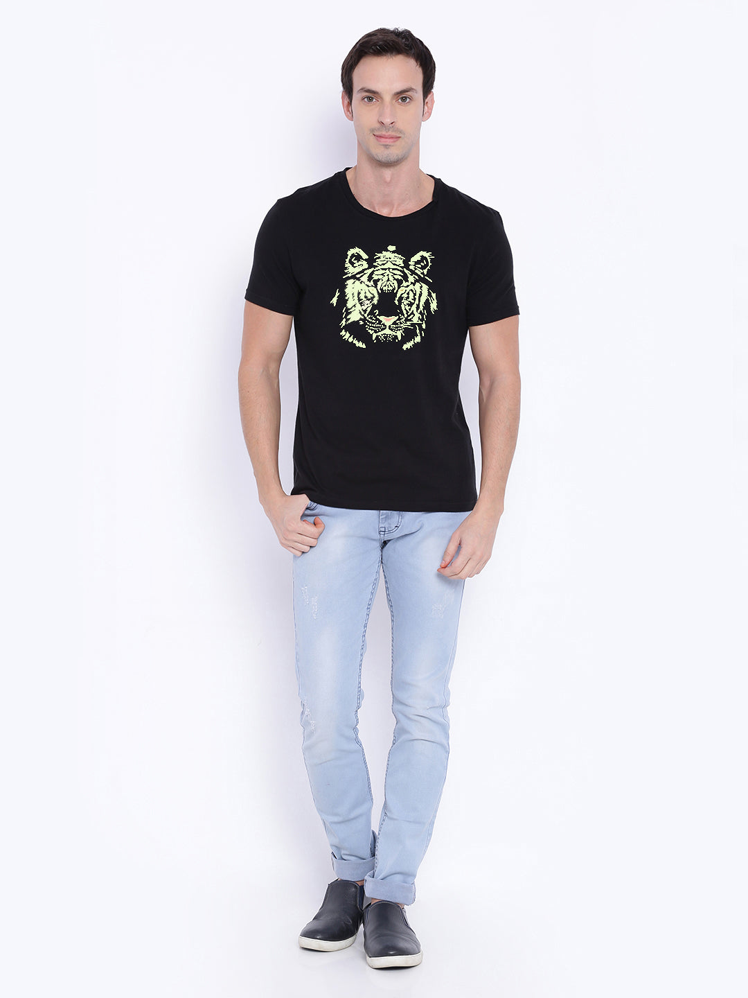 Wolfpack Men Black Printed T-Shirt Wolfpack