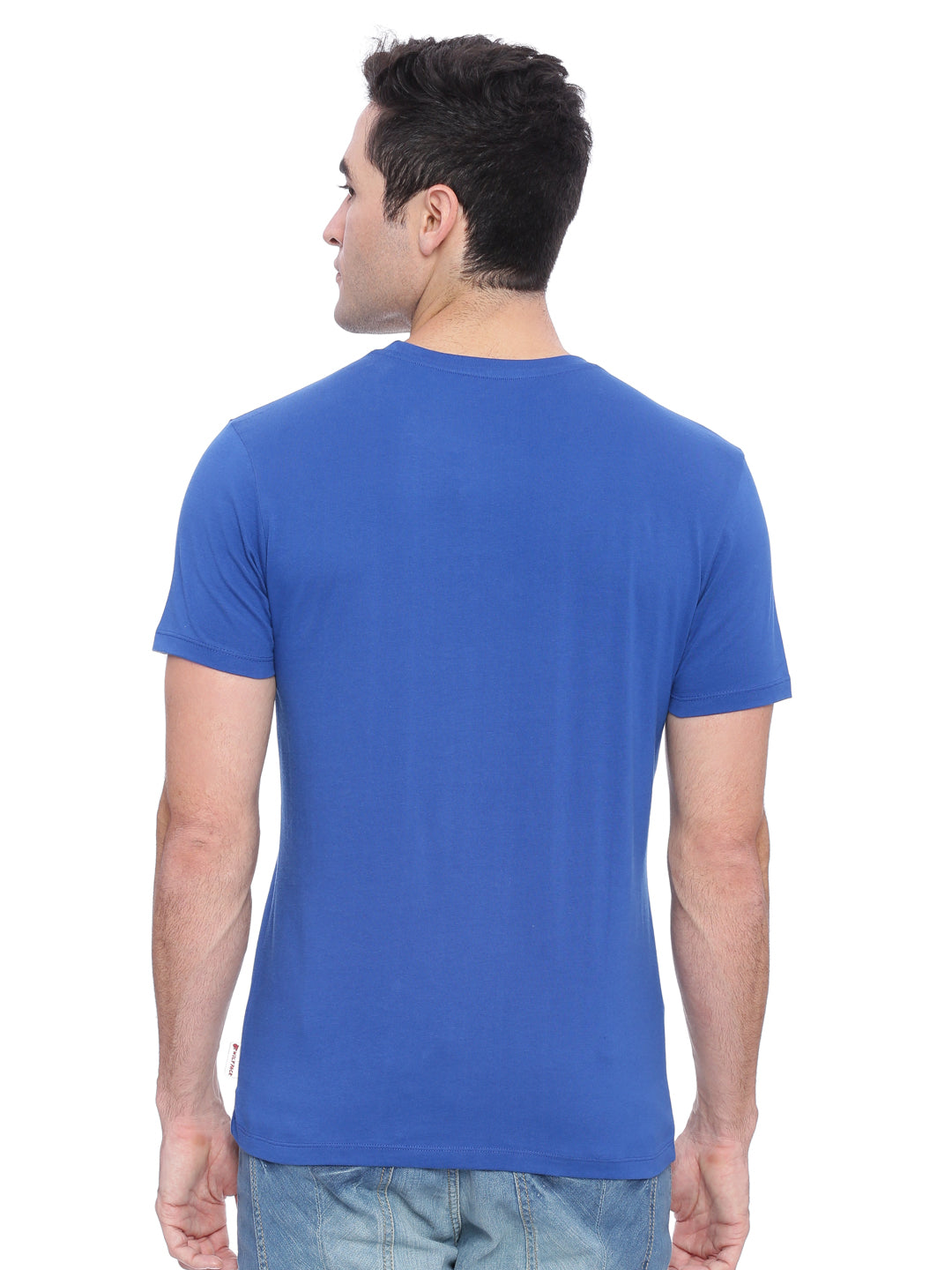 Wolfpack Men Blue Printed Round Neck T-Shirt Wolfpack