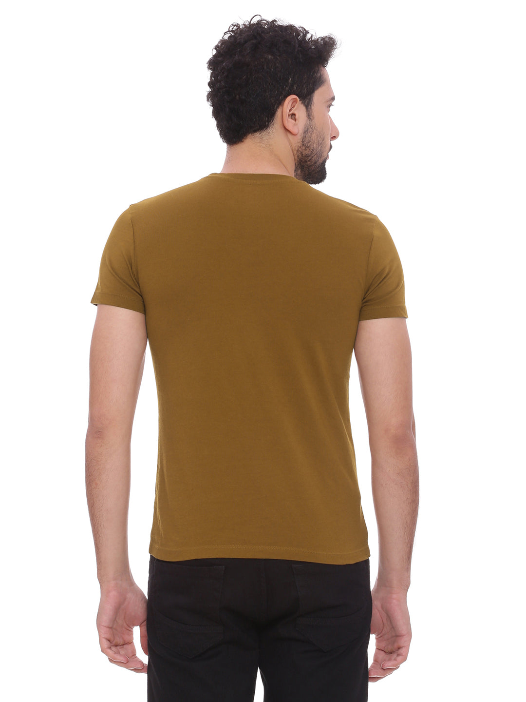 Wolfpack Men Greenish Brown Printed T-Shirt Wolfpack
