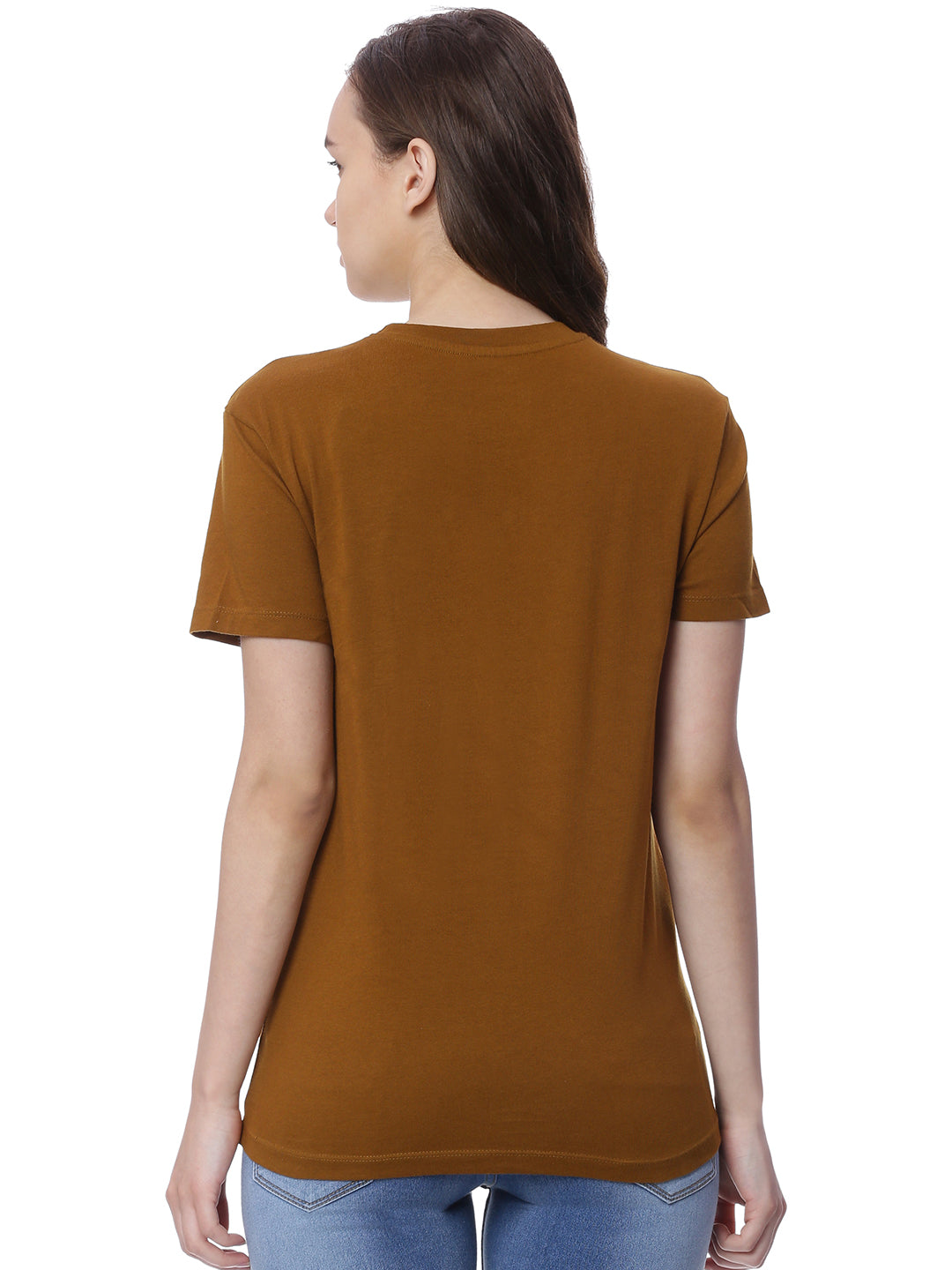Wolfpack Women Brown Printed T-Shirt Wolfpack