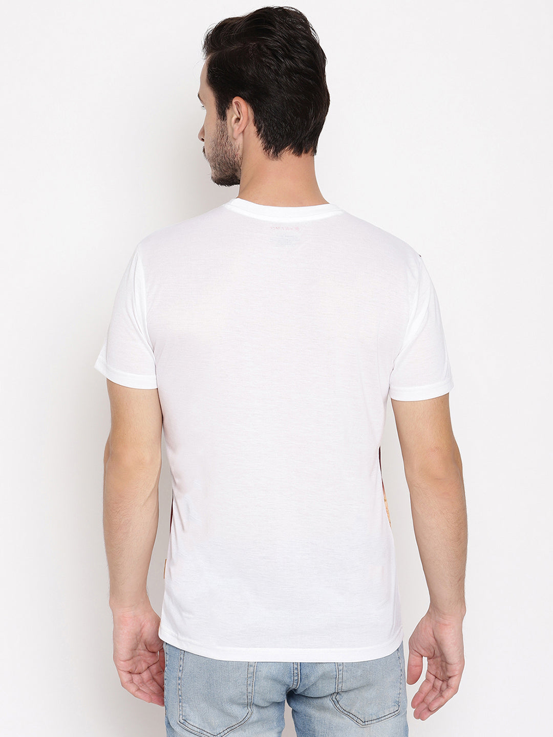 Tiger Head On Poly Brown with White Printed Men T-Shirt Wolfpack