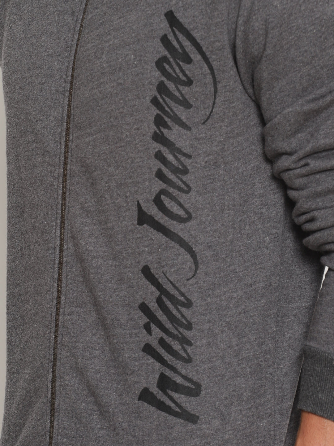 Wolfpack Men Hi-neck Zipped Dark Grey Jacket Wolfpack
