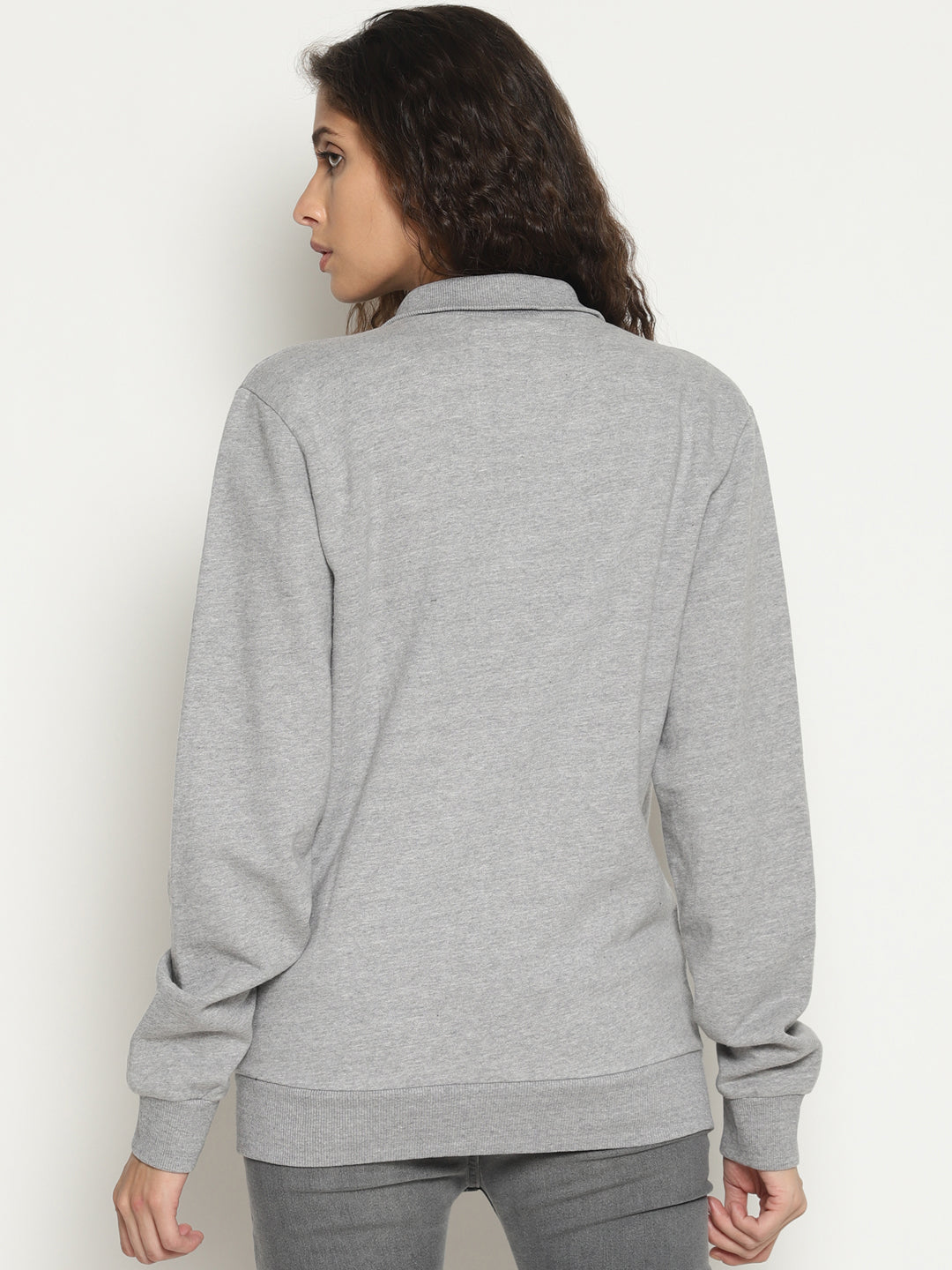 Wolfpack Women Hi-neck Zipped Light Grey Jacket Wolfpack