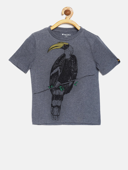 Wolfpack Boys Grey Graphic Printed T-Shirt Wolfpack
