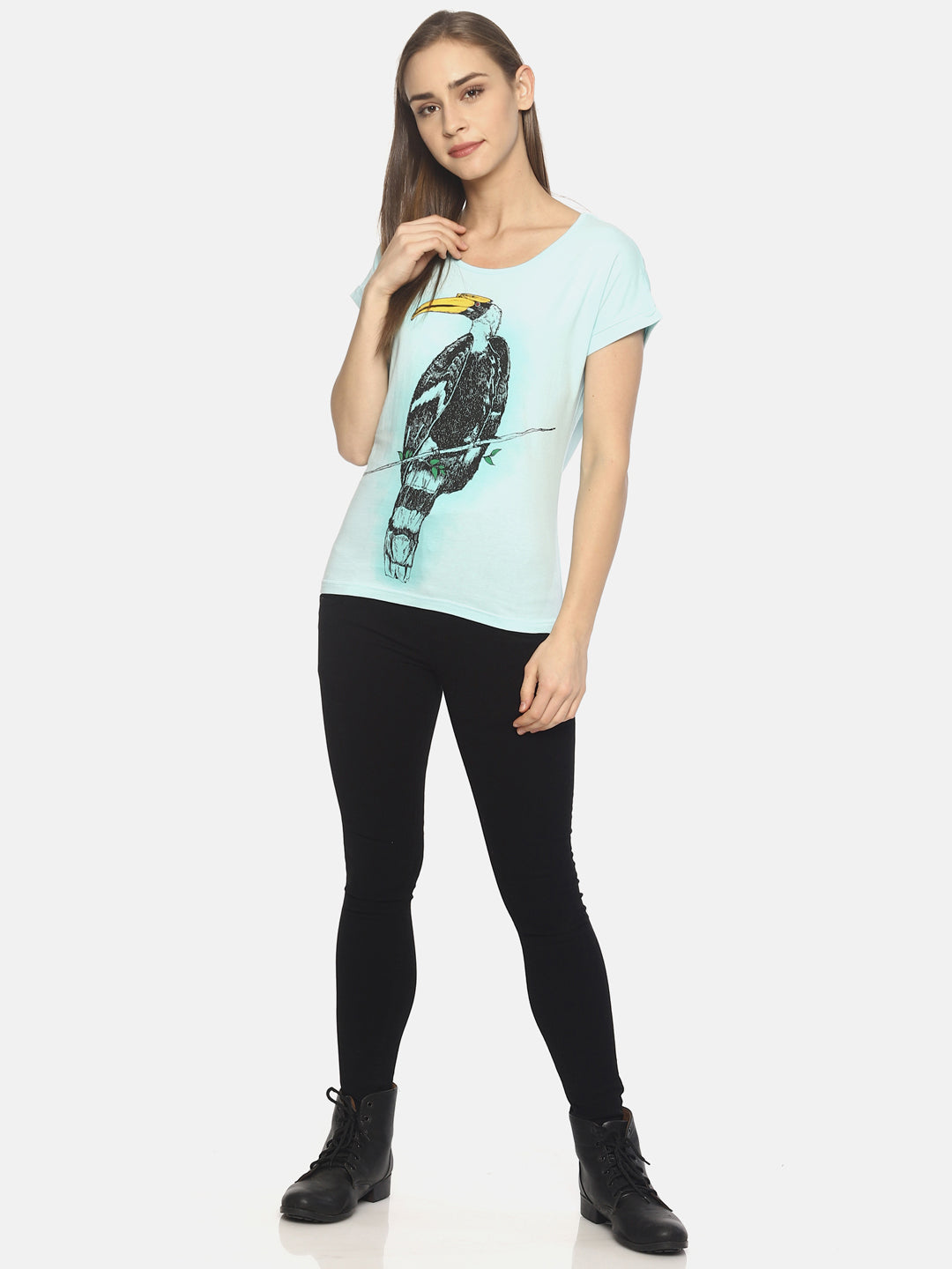 Wolfpack Women Mint Printed T-Shirt Wolfpack