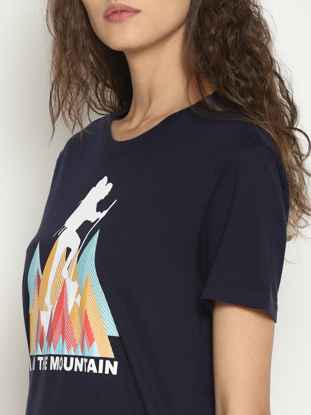 Wolfpack Women Navy Blue Printed T-Shirt Wolfpack