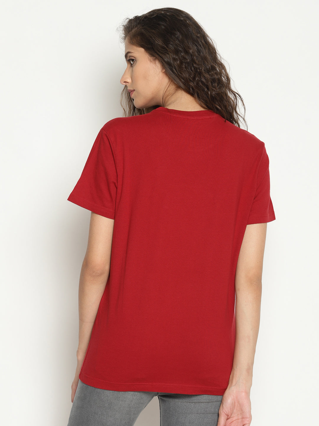 Wolfpack Women Red Printed T-Shirt Wolfpack