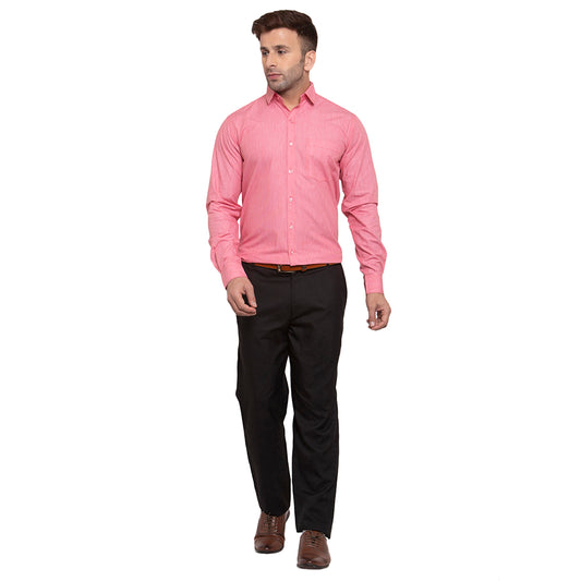 Copperline Men Red Solid Slim Fit Formal Shirt Copperline