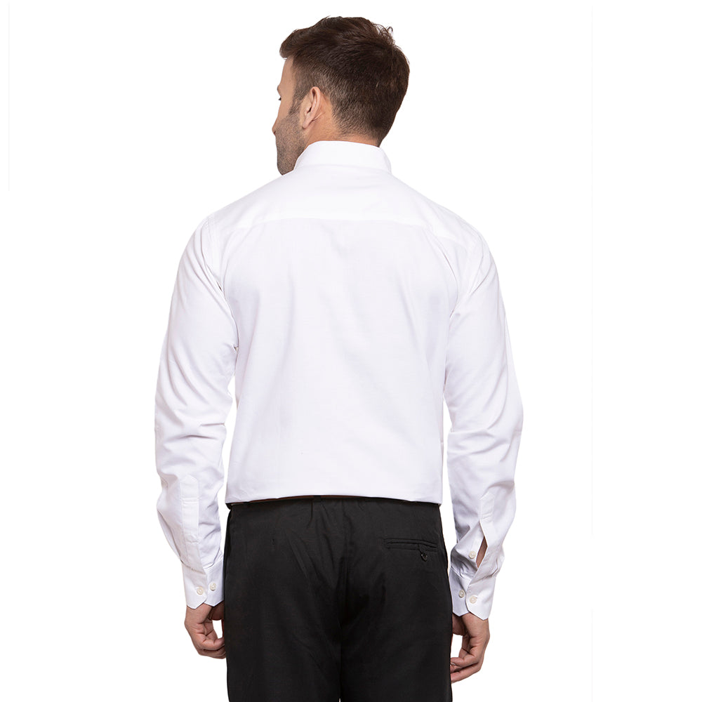Copperline Men White Solid Slim Fit Formal Shirt Copperline