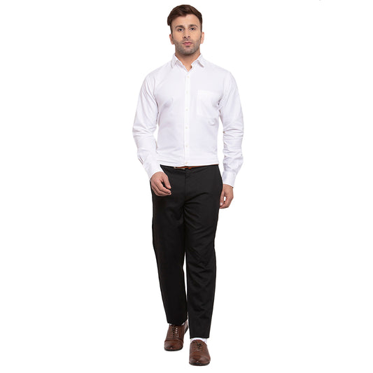 Copperline Men White Solid Slim Fit Formal Shirt Copperline