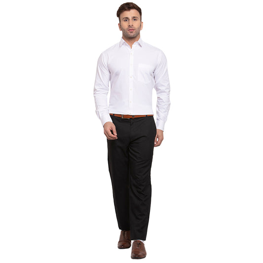 Copperline Men Off White Solid Slim Fit Formal Shit Copperline