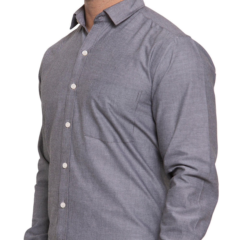 Copperline Men Black Solid Slim Fit Formal Shirt Copperline