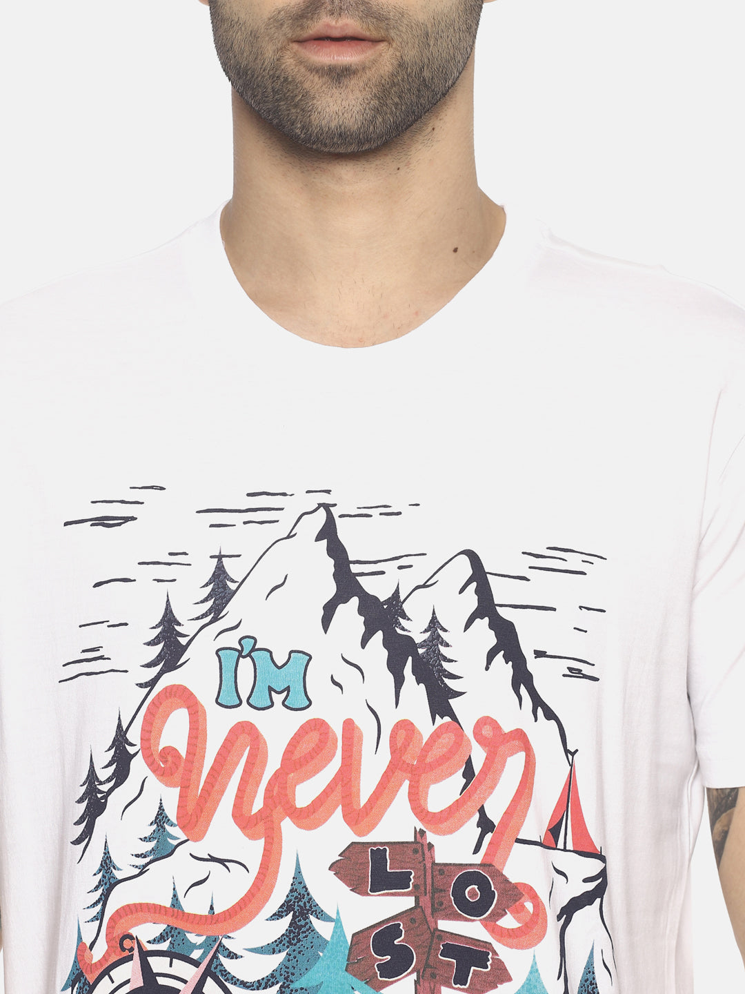 Wolfpack Men White Printed T-Shirt Wolfpack
