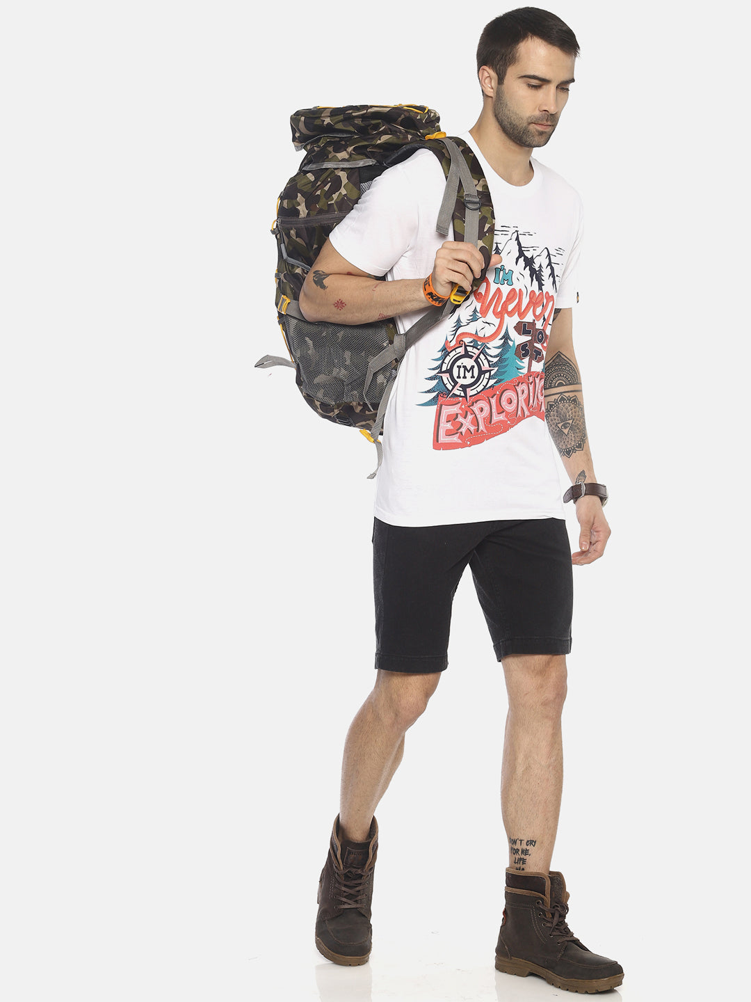 Wolfpack Men White Printed T-Shirt Wolfpack