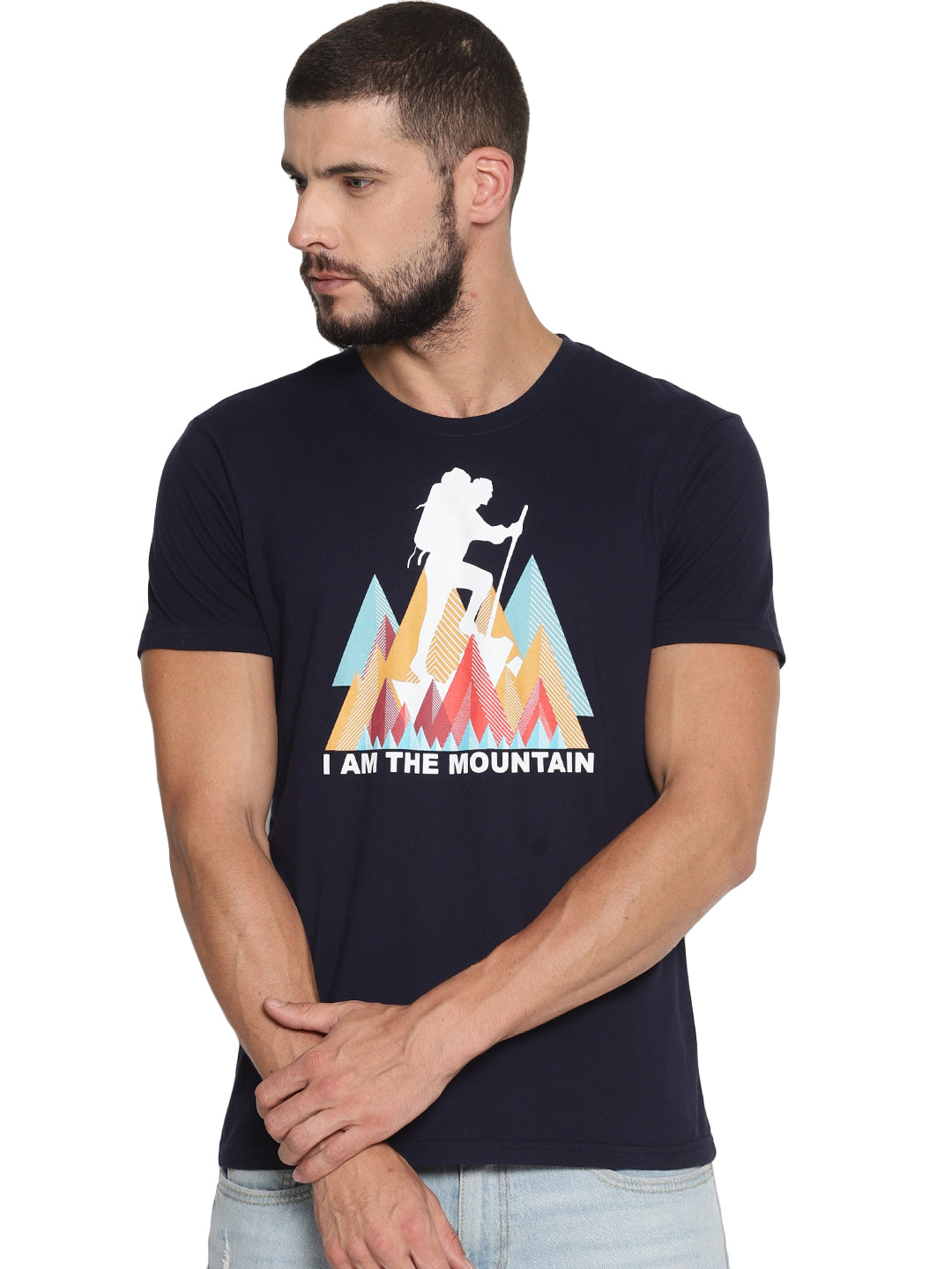 Wolfpack Men Navy Blue Printed T-Shirt Wolfpack