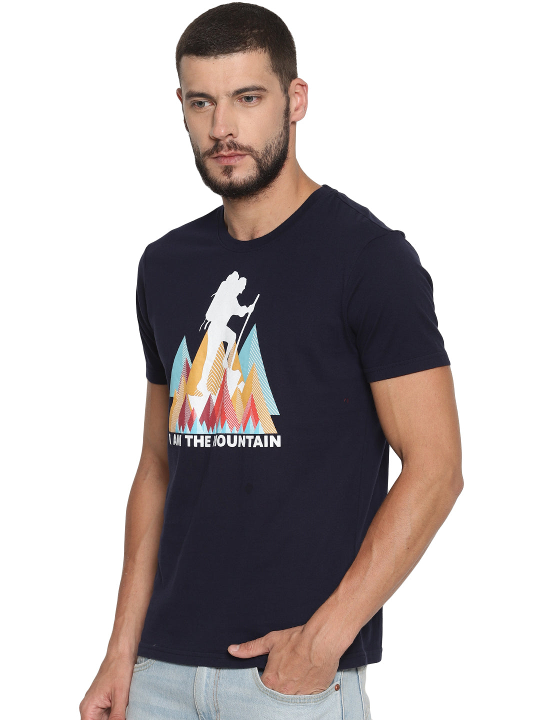Wolfpack Men Navy Blue Printed T-Shirt Wolfpack