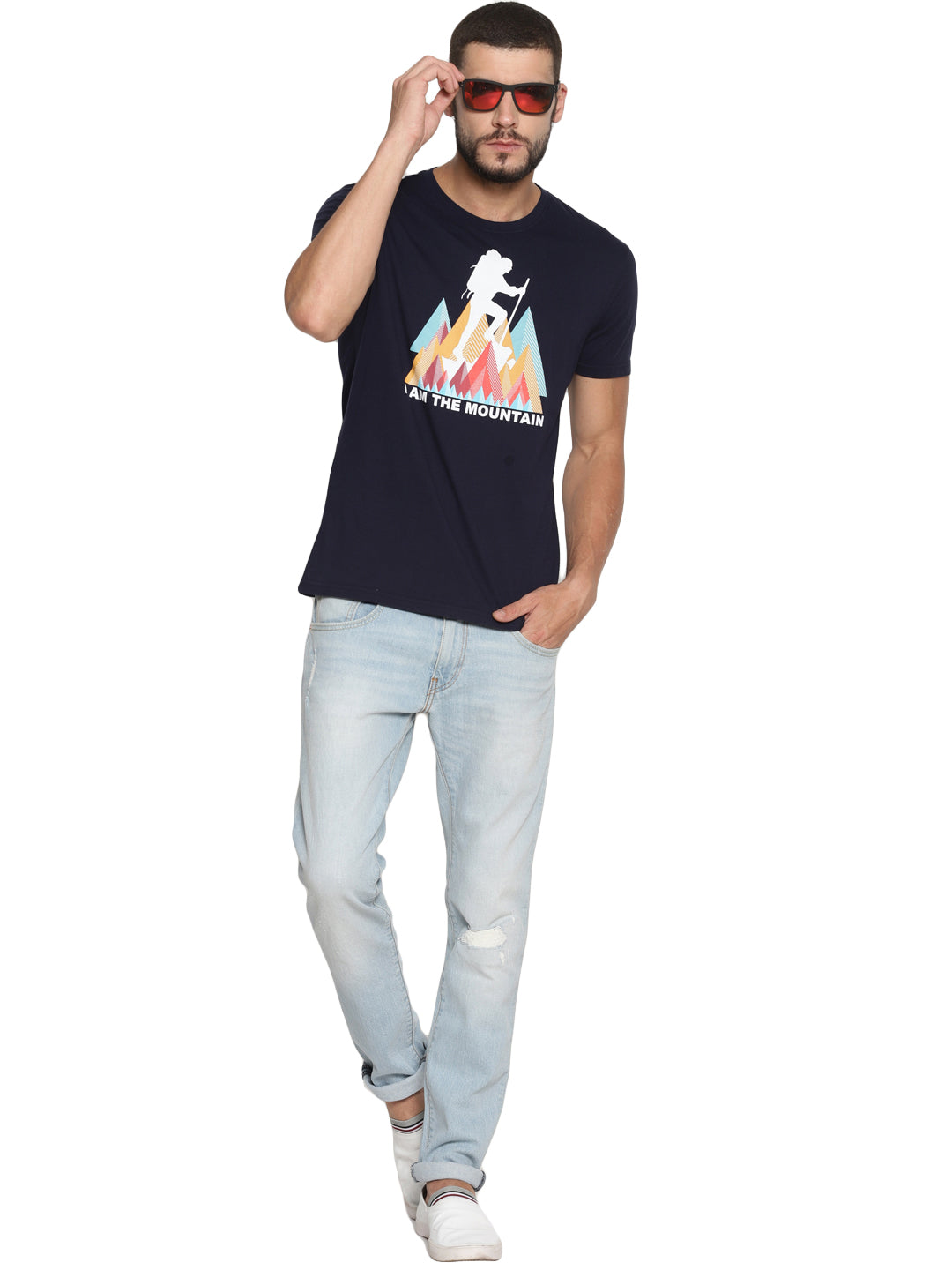 Wolfpack Men Navy Blue Printed T-Shirt Wolfpack