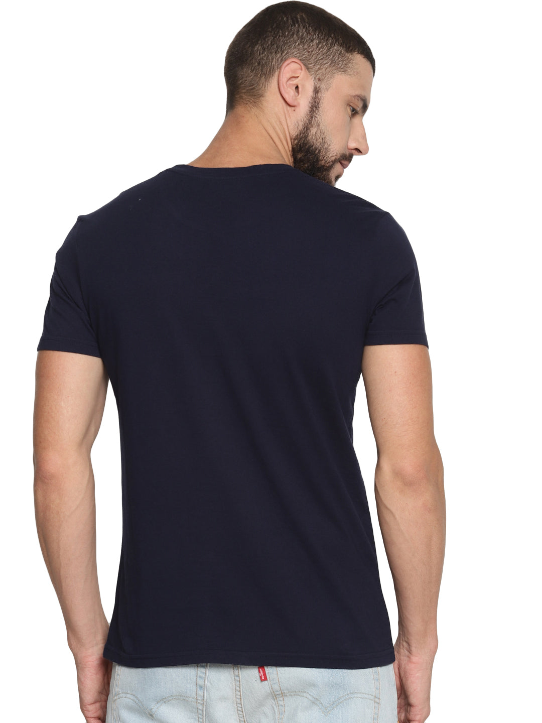 Wolfpack Men Navy Blue Printed T-Shirt Wolfpack