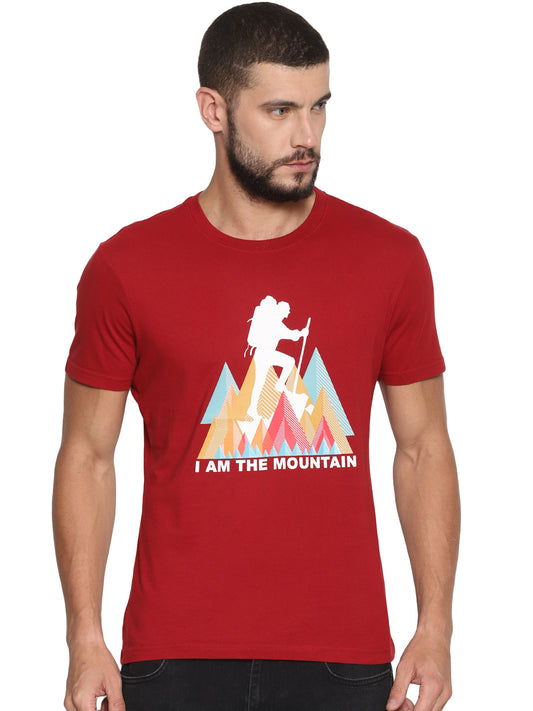 Wolfpack Men Red Printed Round Neck T-Shirt Wolfpack