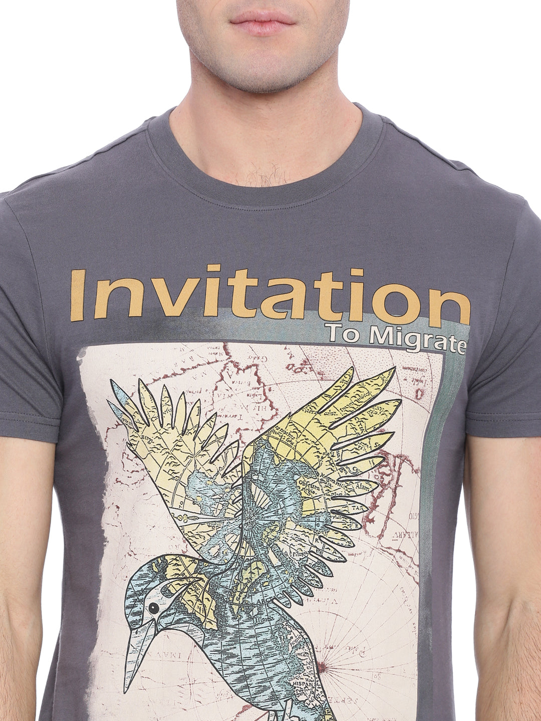 Wolfpack Men Dark Grey Printed T-Shirt Wolfpack