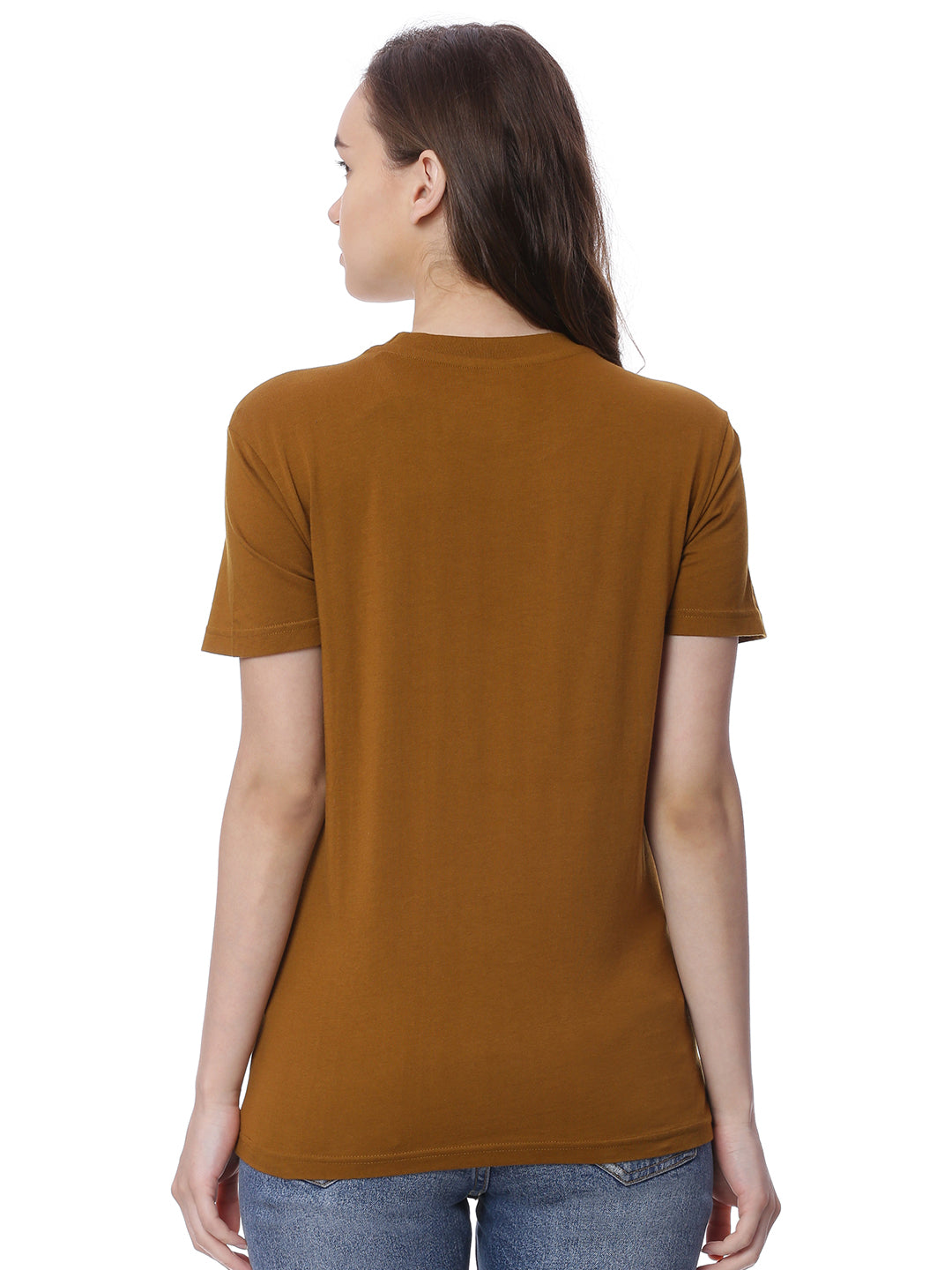 Wolfpack Women Greenish Brown Printed T-Shirt Wolfpack