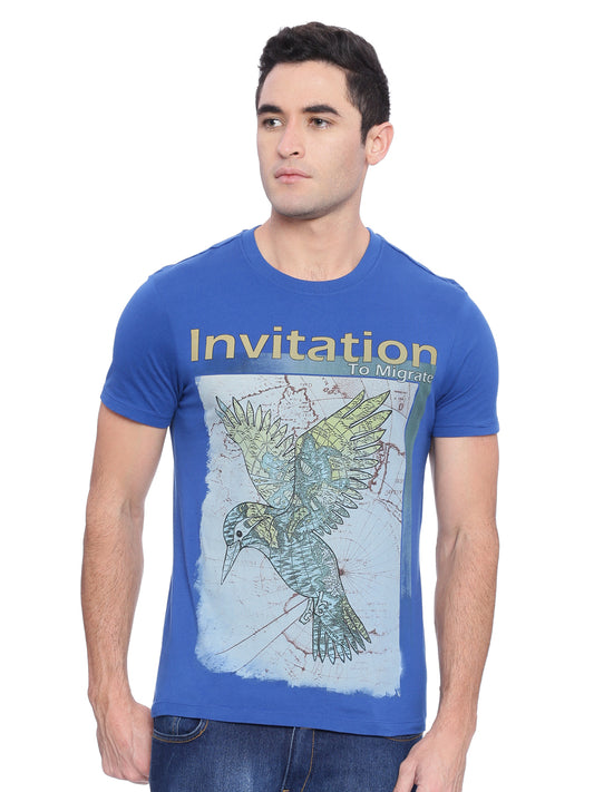 Wolfpack Men Royal Blue Printed T-Shirt Wolfpack