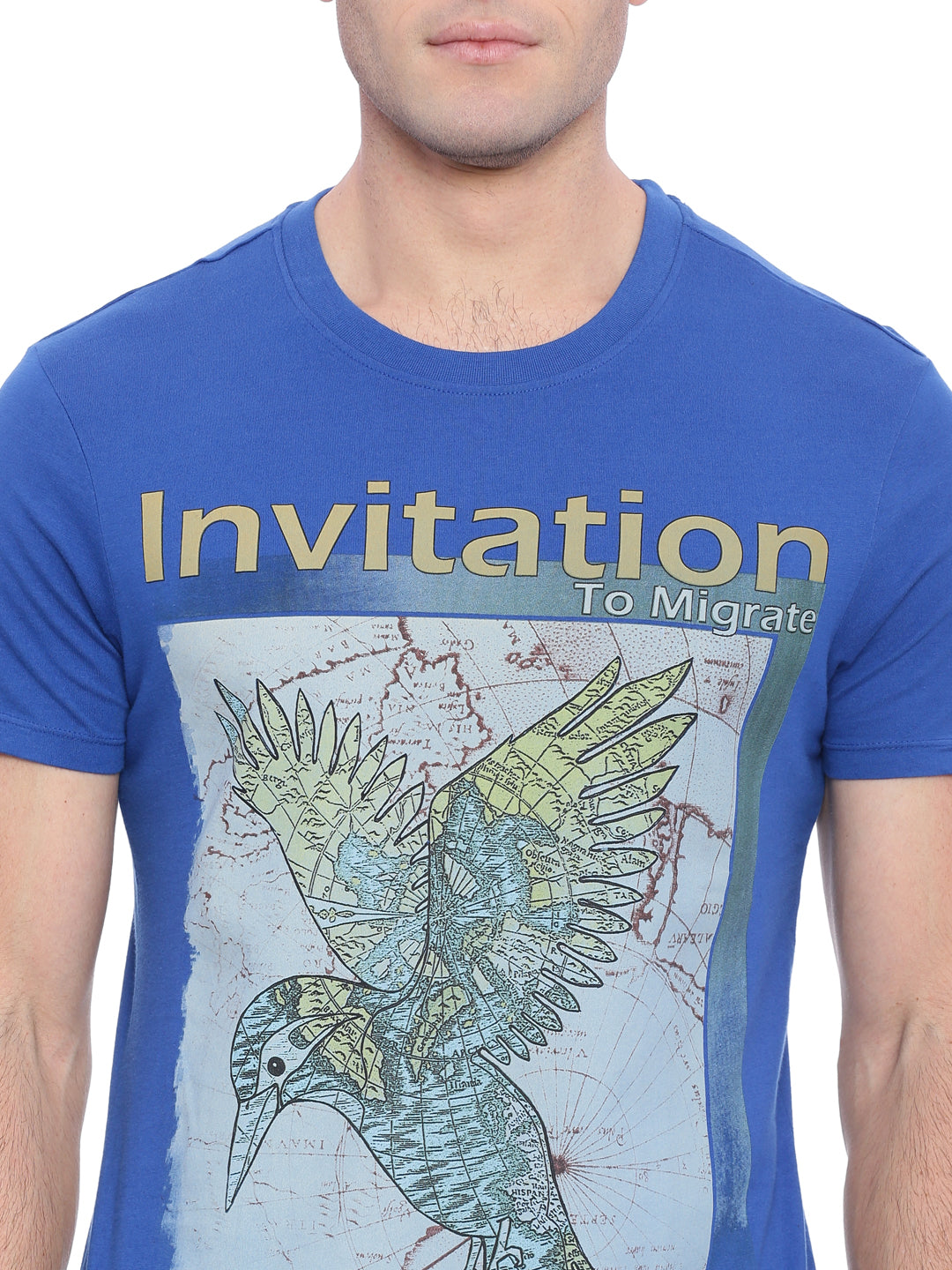 Wolfpack Men Royal Blue Printed T-Shirt Wolfpack