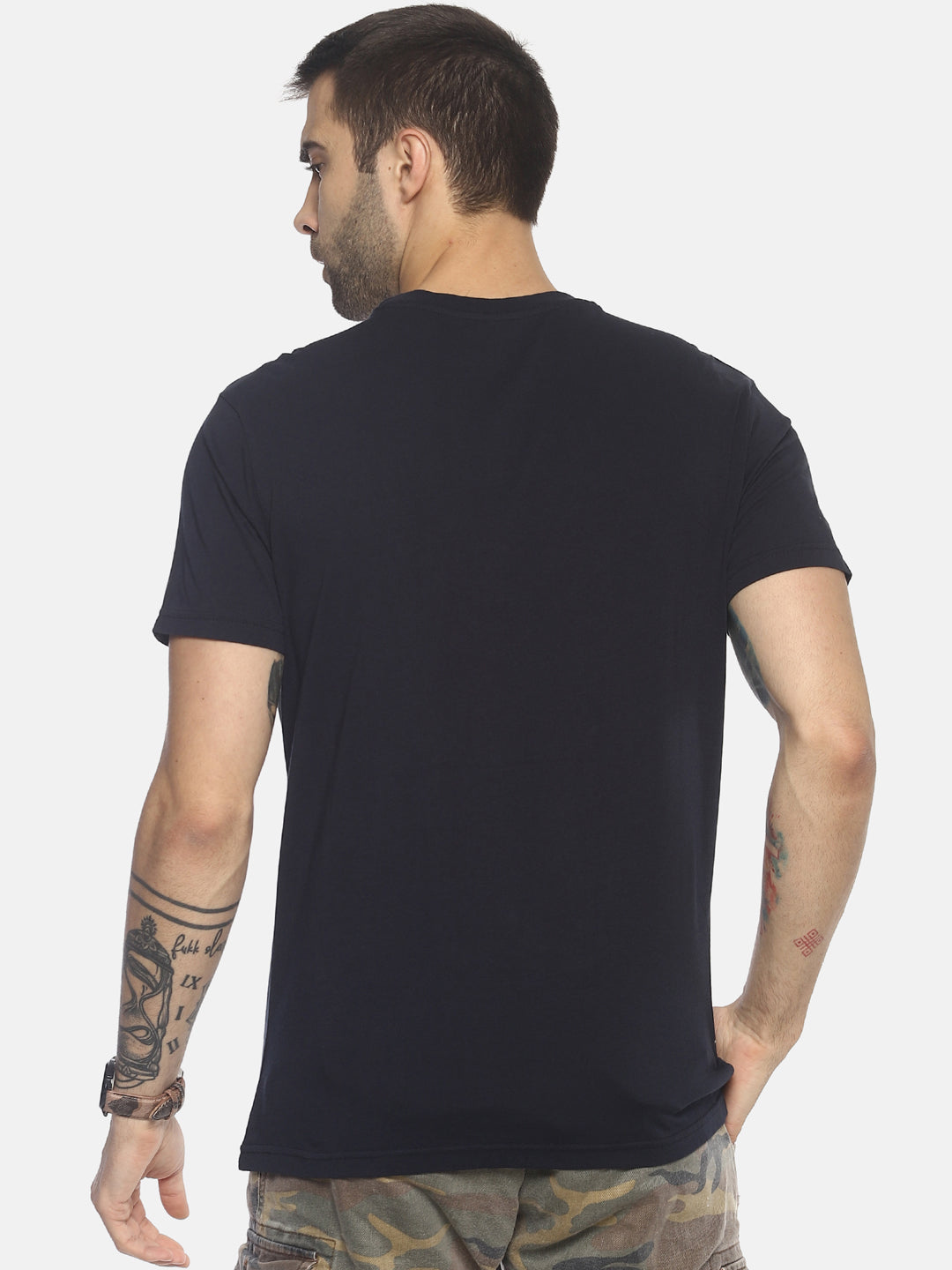 Wolfpack Men Navy Blue Printed T-Shirt Wolfpack