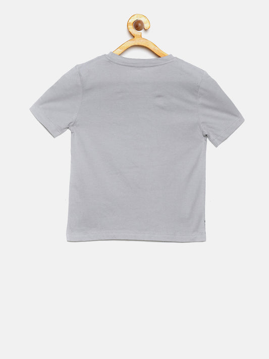 Wolfpack Boys Light Grey Printed T-Shirt Wolfpack