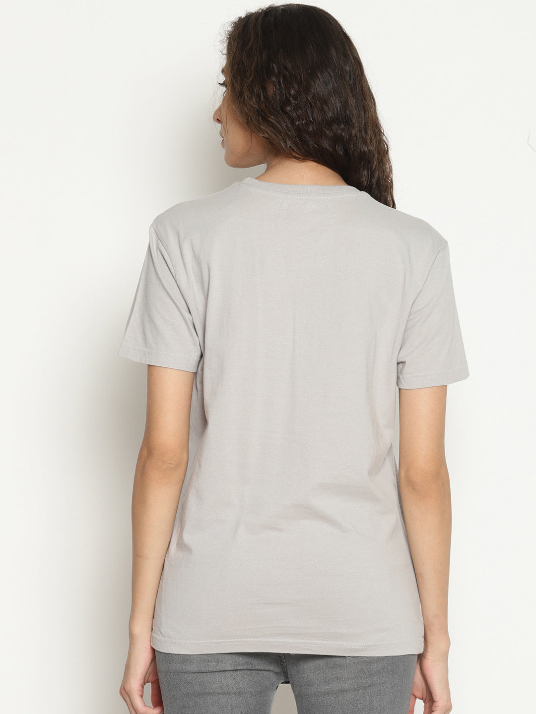 Wolfpack Women Light Grey Printed T-Shirt Wolfpack